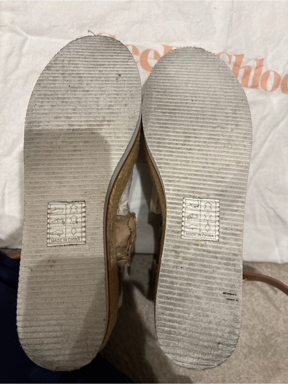 See By Chloe Metallic Gold and Tan Espadrille Wedge Sandals - Picture 4 of 7
